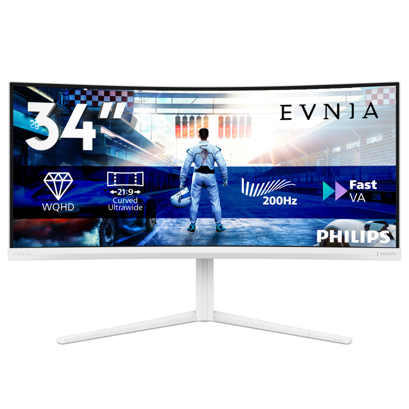 Monitor Gaming Philips 34M2C5601QA/00, 34", 3440 x 1440 pixeli, White,