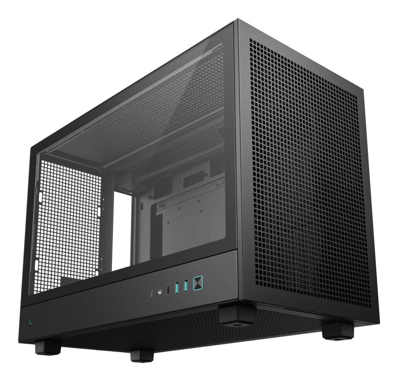 Carcasa DEEPCOOL CH260 Mini Tower NEGRU, Tempered Glass, Sloturi Expansiune: - imagine 4