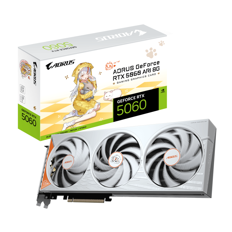 Placa video Gigabyte AORUS GEFORCE RTX 5060 ARI, 8GB GDDR7,