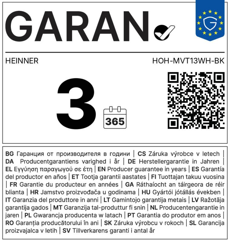 CALORIFER CU ULEI HEINNER HOH-MVT13WH-BK - imagine 7