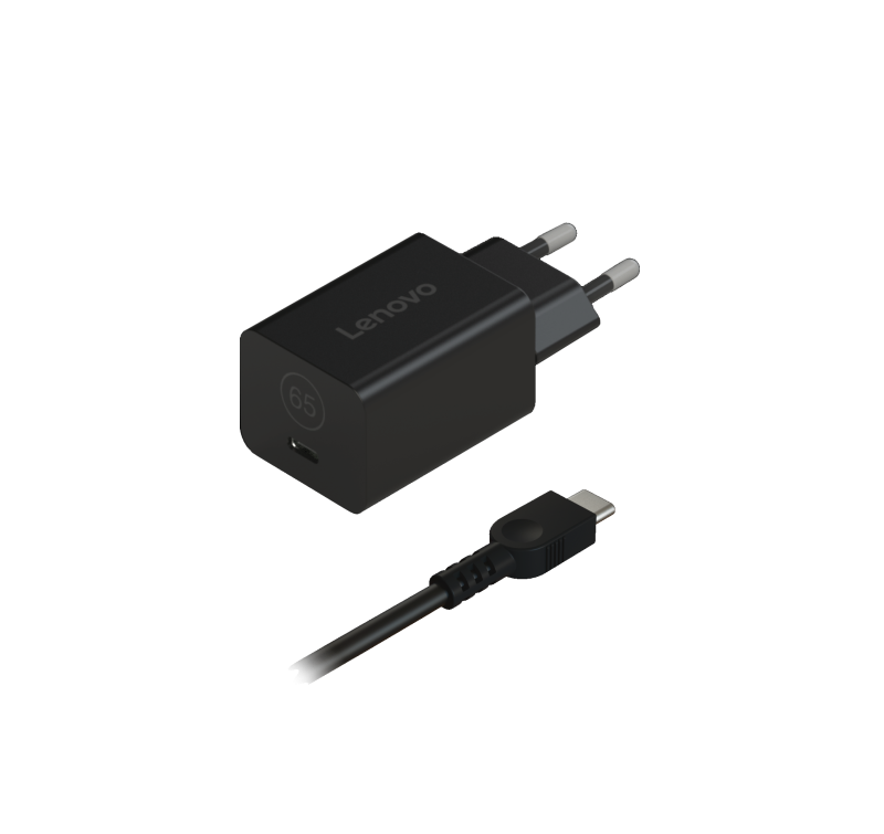 Incarcator Laptop Lenovo GaN Nano 65W, 65W, Negru, 1 an