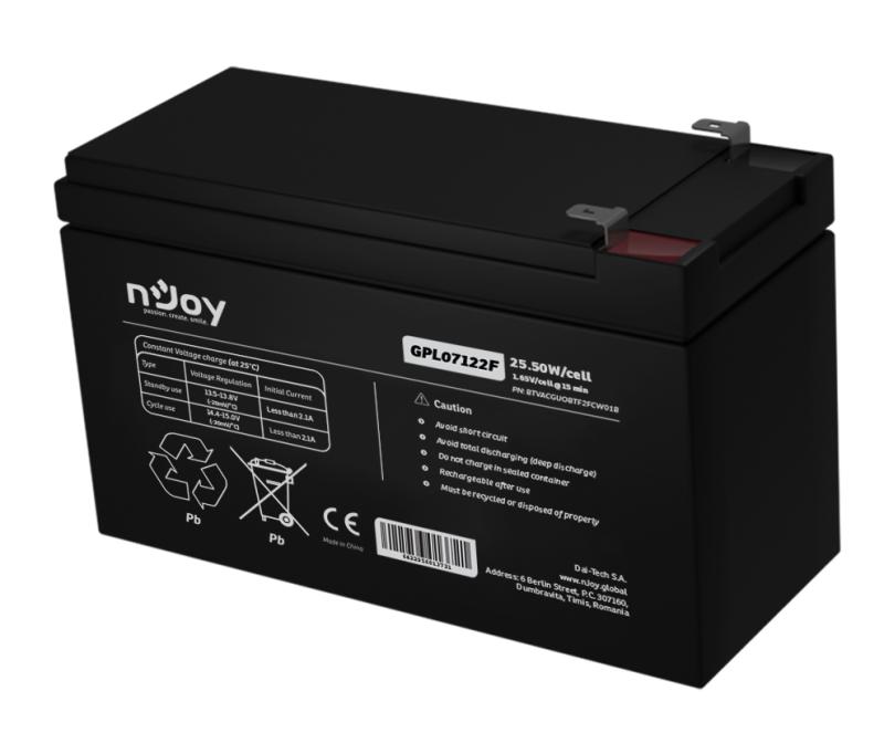 Acumulator nJoy GPL07122F 12V 22.72W/cell, Capacitate 22.72W/cell evaluat la 1,65V/cell@15 - imagine 8