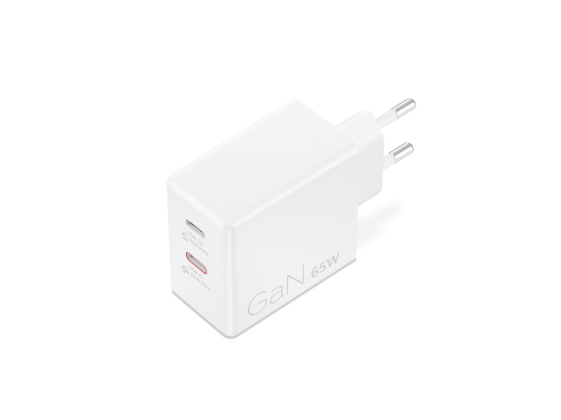 Incarcator Laptop Lenovo Dual USB-C 65W GaN Power, 65W, Alb,