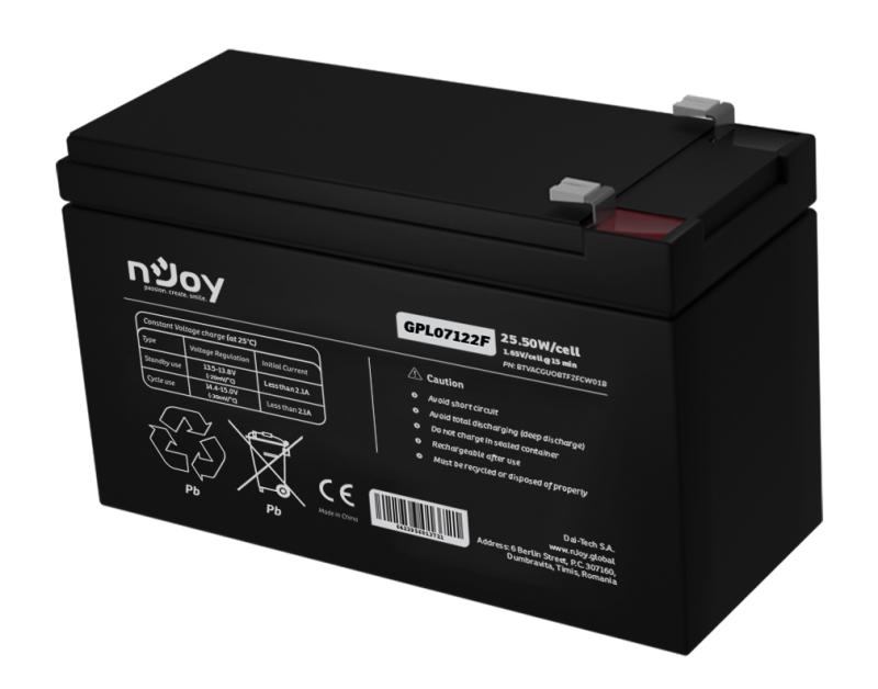 Acumulator nJoy GPL07122F 12V 22.72W/cell, Capacitate 22.72W/cell evaluat la 1,65V/cell@15 - imagine 9