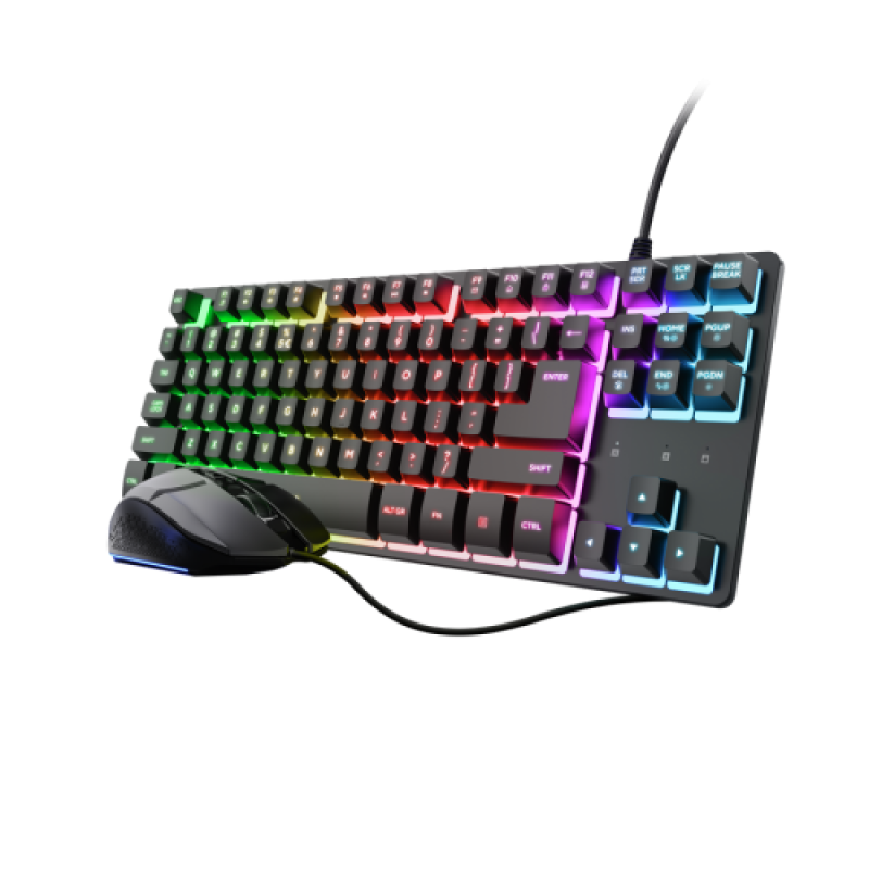 Kit Wired tastatura si mouse Trust GXT 798T 2-IN-1, negru