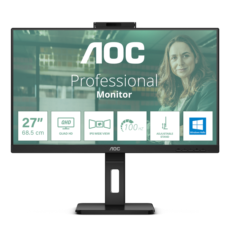Monitor Consumer AOC Q27P3CW, 27", 2560 x 1440 pixeli, Black,