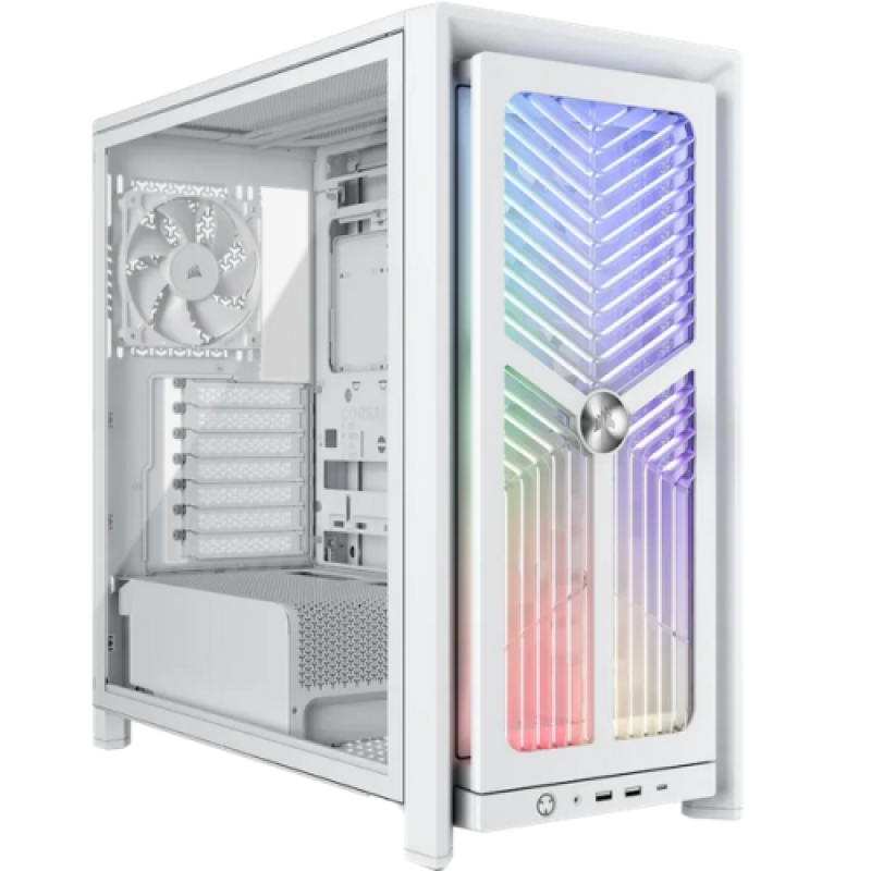 Carcasa Corsair FRAME 4000X RS, RGB, Mid Tower, White