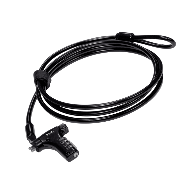 Cablu de securitate laptop Trust, lungime cablu 180 cm, negru