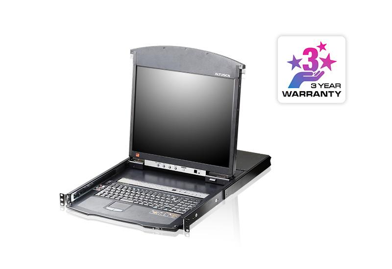 KVM-LCD Aten KL1508AIN-AXA-XG. Diagonala afișajului: 48,3 cm (19"), Ecran: LCD.