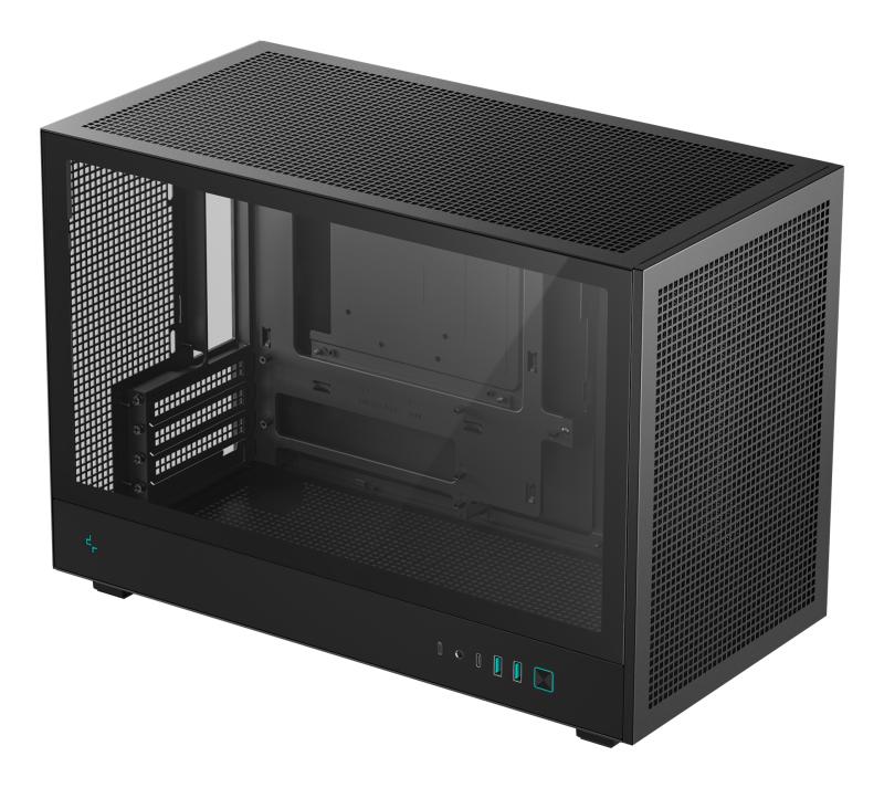 Carcasa DEEPCOOL CH260 Mini Tower NEGRU, Tempered Glass, Sloturi Expansiune: - imagine 3