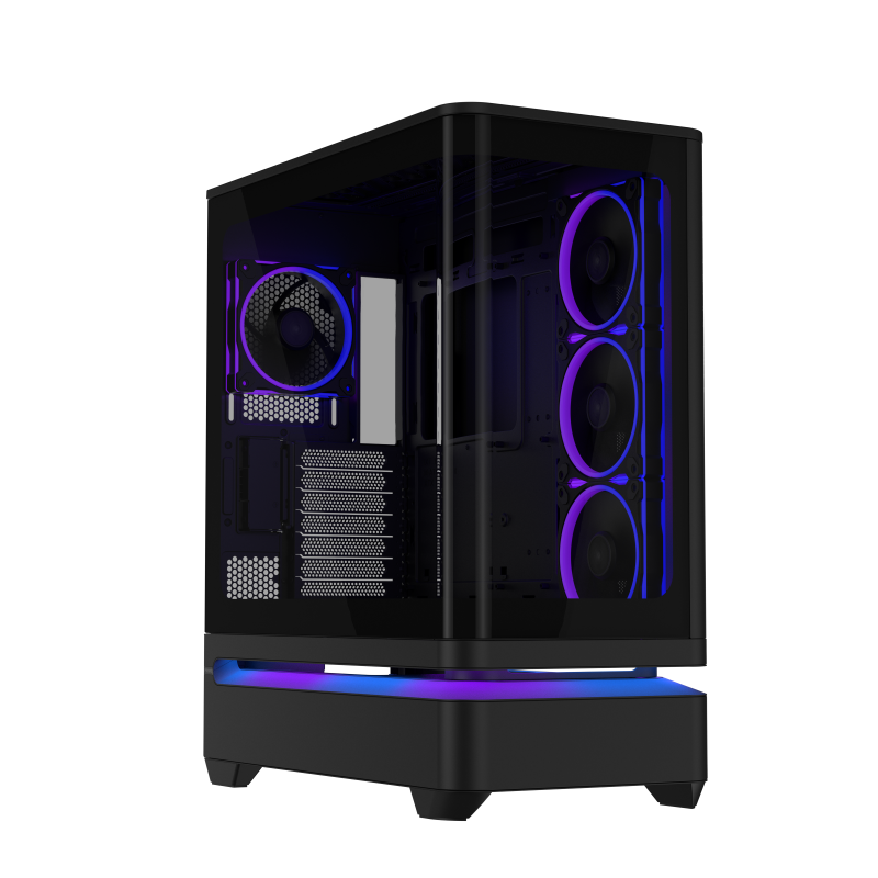 Carcasa ASUS PRIME AP304 TG ARGB BLACK, Desktop, Black