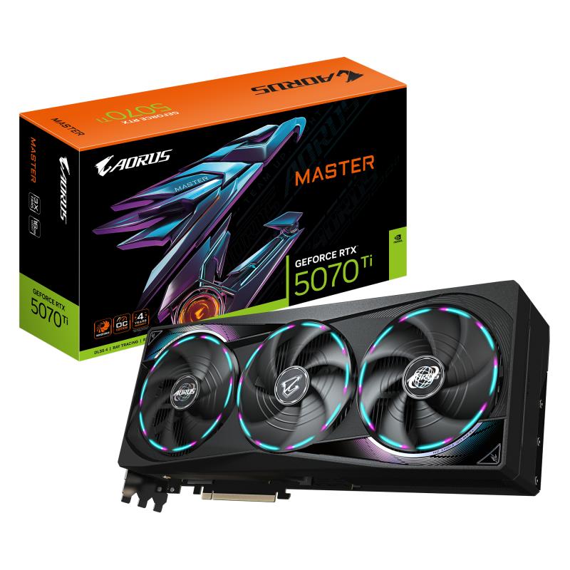 Placa Video GIGABYTE AORUS GEFORCE RTX 5070 TI MASTER 16GB - imagine 3