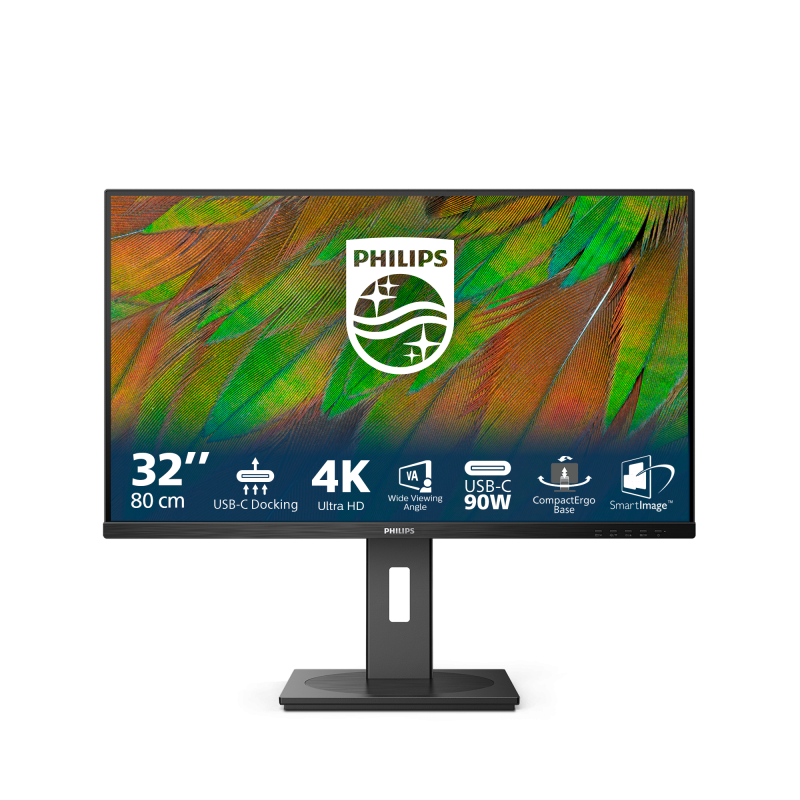 Monitor Commercial Philips 32B1U3900/00, 31.5", 3840 x 2160 pixeli, Black,