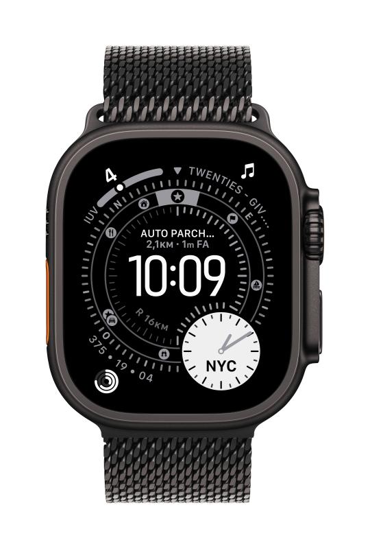 Apple Watch 49mm Black Titanium Milanese Loop - Medium