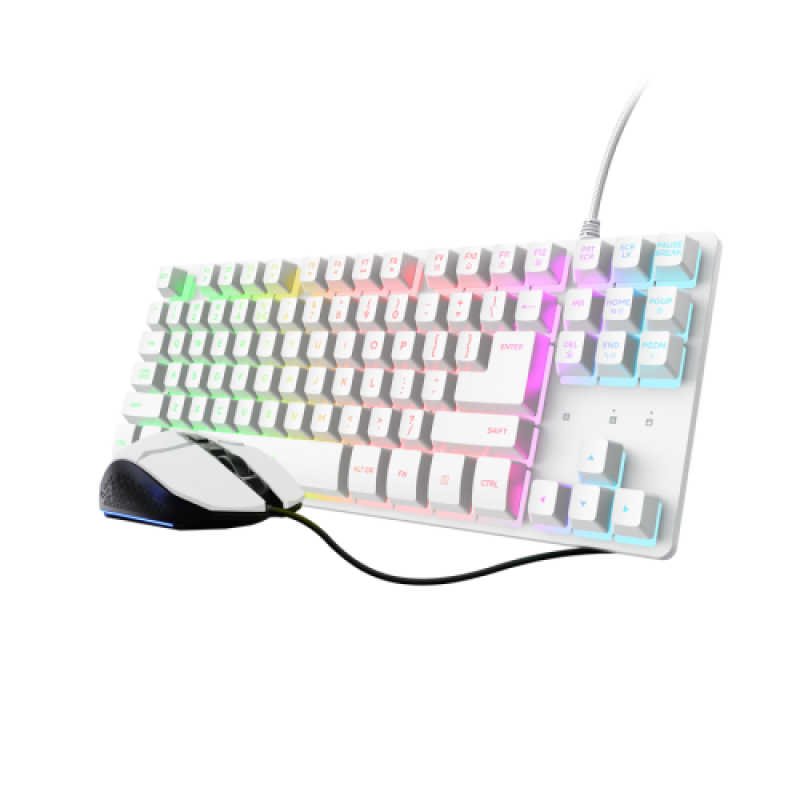 Kit Wireless tastatura si mouse Trust GXT 798TW 2-IN-1, Alb