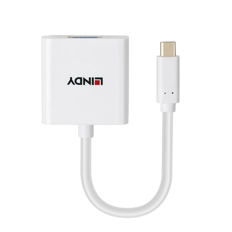 Lindy USB-C - VGA Converter, Maximum Input Resolution: 1920x1200@60Hz, Chipset: