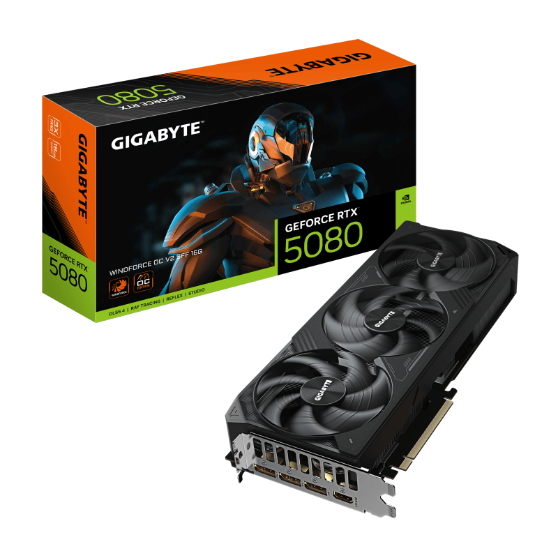 Placa video Gigabyte GEFORCE RTX 5080 WINDFORCE OC SFF, 16GB