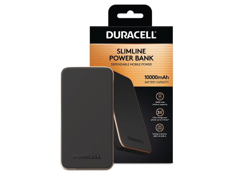 Baterie externa Duracell Charge Plus 10000mAh, 2 porturi USB, 143.5x75x16.5mm,