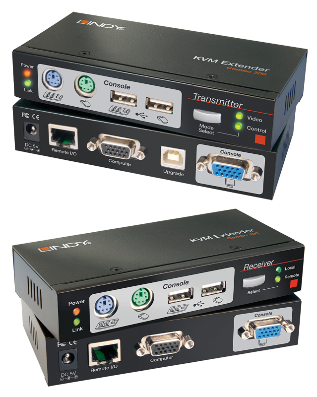 Lindy 300m Cat.6 VGA, USB & PS/2 KVM Extender, Maximum
