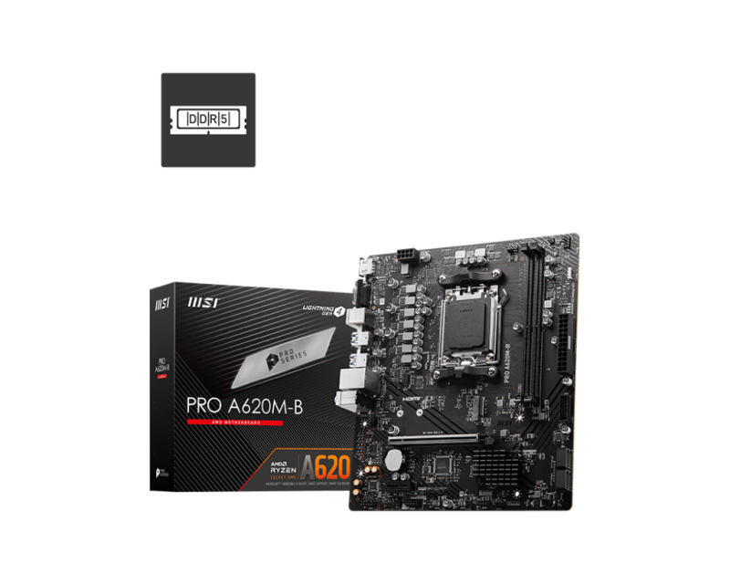 Placa de baza MSI PRO A620M-B, Socket AM5, DDR5, Micro-ATX