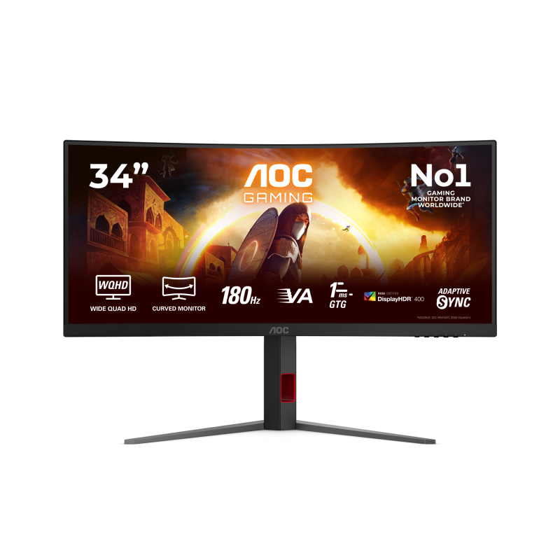 Monitor Gaming AOC CU34G4CA, 34", 3440 x 1440 pixeli, Black,