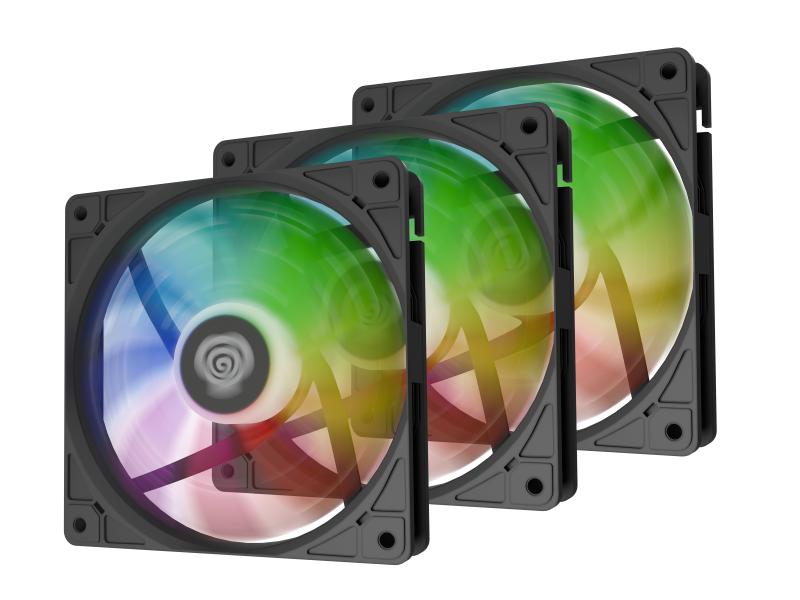 Ventilatoare GENESIS OXAL 120 ARGB NEGRU 3x120mm, 1150-1450 RPM, 42-46 - imagine 3