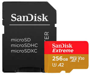Micro Secure Digital Card SanDisk Extreme PLUS, 256GB, Clasa 10,