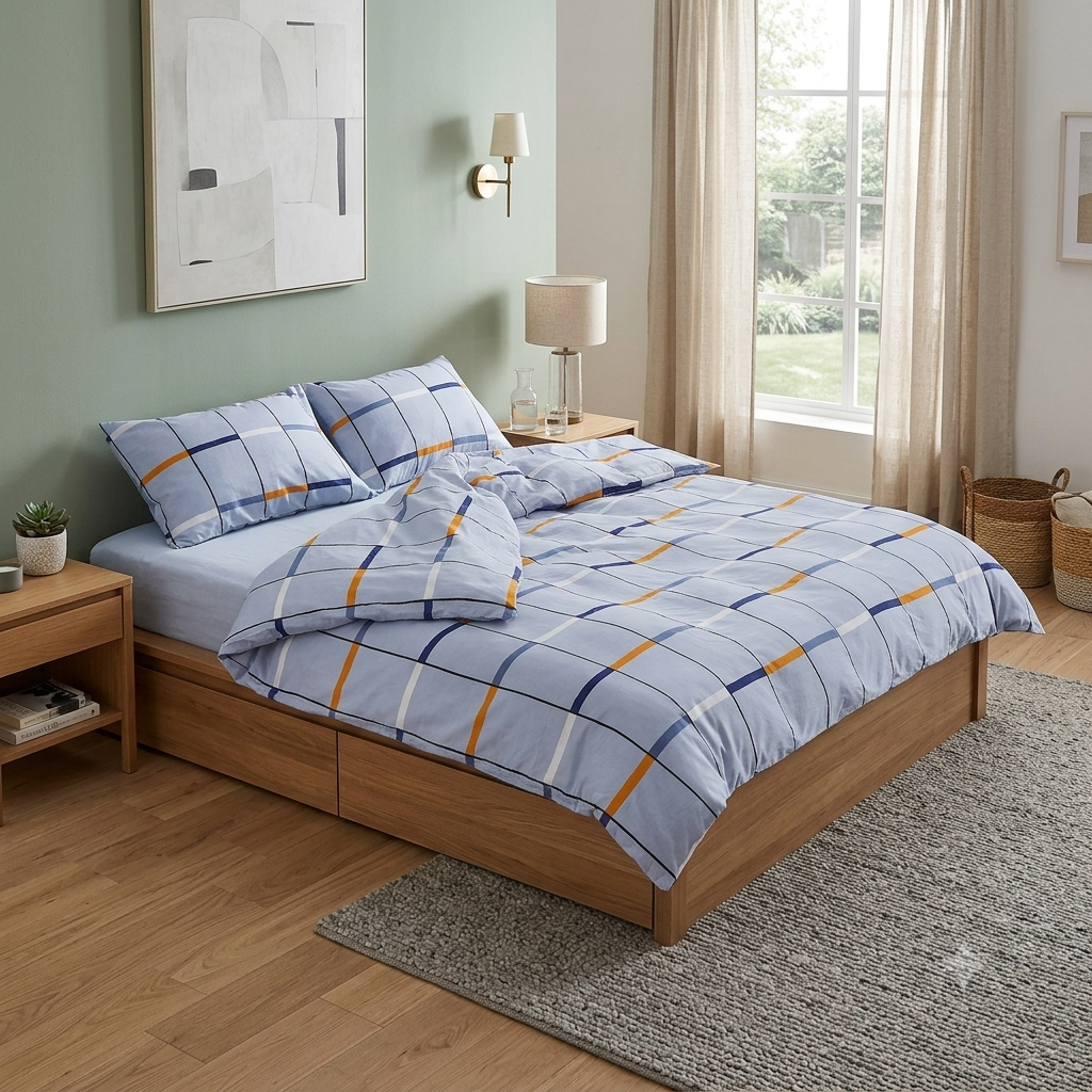 Lenjerie kingsize, bumbac,132 TC, Luna