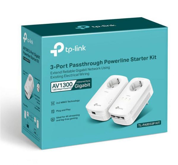 TP-Link Kit Gigabit Powerline Passthrough cu 3 Porturi AV1300, TL- - Image 4