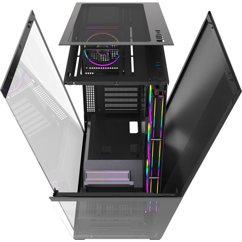 Carcasa ALPHAGEAR Mirage mark 3, RGB, Mid Tower, Black - imagine 3