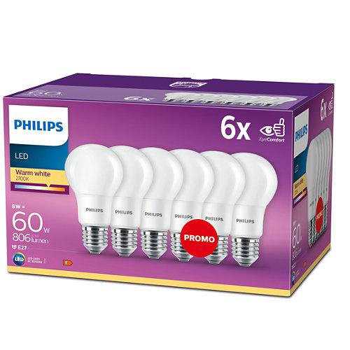 In time To accelerate focus 6 Becuri LED Philips A60, E27, 8W (60W), 806 lm, - Scula-Ta.Ro