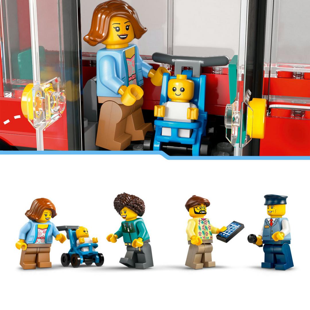 AUTOBUZ TURISTIC ROSU CU ETAJ LEGO 60407 - imagine 9