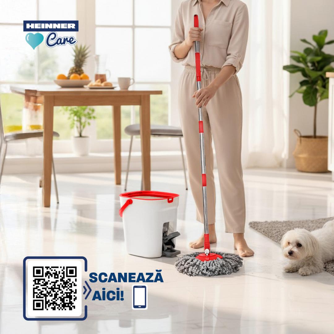 SET CURATENIE CU PEDALA WASH&DRY, CLEAN STEP, ROSU - imagine 7