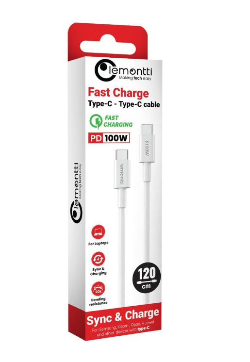 Cablu Lemontti Fast Charge Type-C la Type-C, USB C/ USB - imagine 2