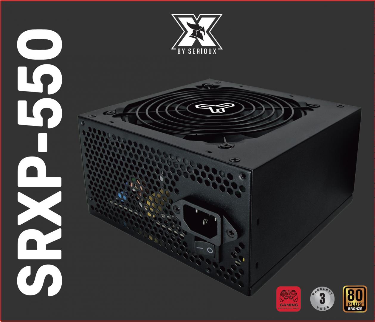 Sursa Serioux Energy 550W, 80+ Bronze, Ventilator 12cm, ATX, material