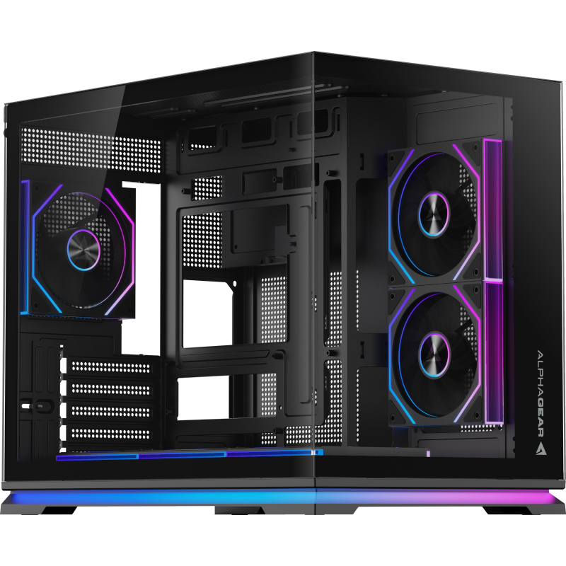 Carcasa ALPHAGEAR Ironclad mark 2, RGB, Micro Tower, Black