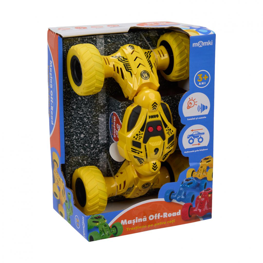 MASINA OFF-ROAD CU LUMINI SI SUNETE, MOMKI, GALBEN