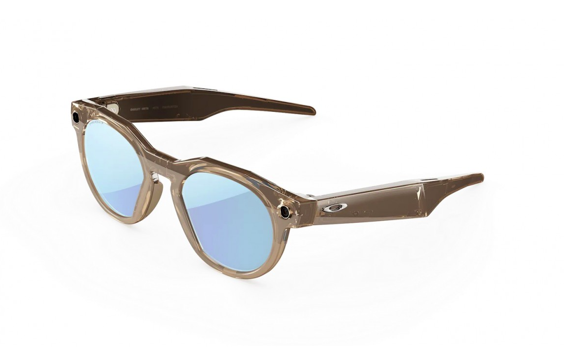 Oakley Meta HSTN AI Glasses Brown Smoke Frame Prizm Deep