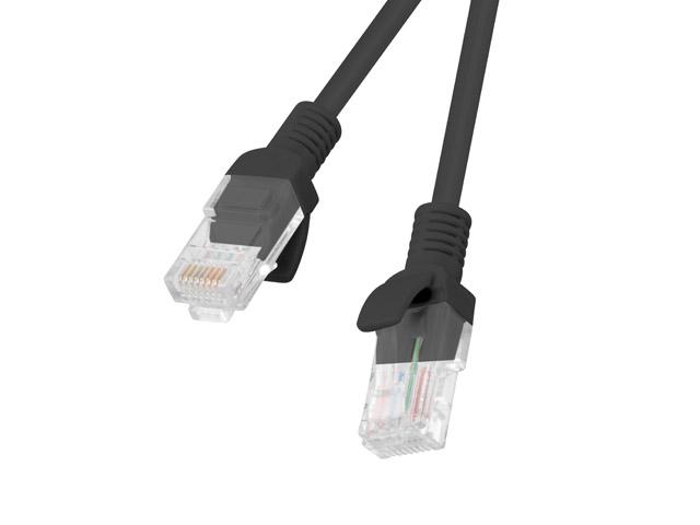 Patch cord Cat.6 UTP 1 m negru, Fluke Passed