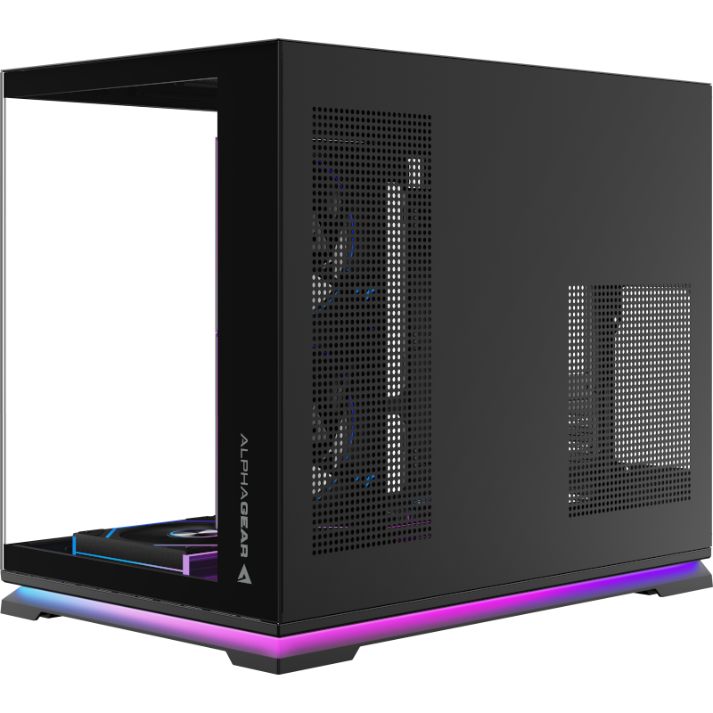 Carcasa ALPHAGEAR Ironclad mark 2, RGB, Micro Tower, Black - imagine 3