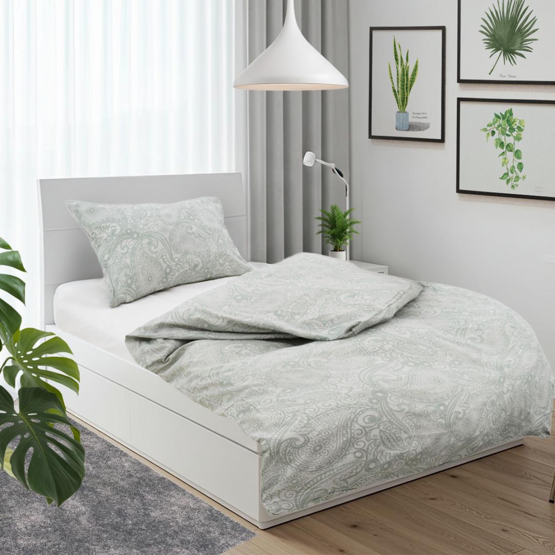 Set de pat single bumbac, 92 gsm,Paisley - imagine 3