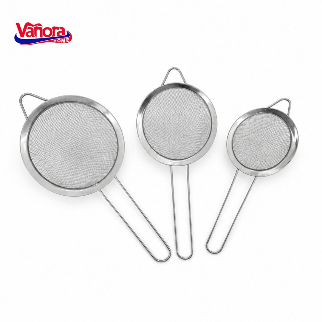 SET 3 STRECURATORI 8/10/12 CM, INOX, VANORA HOME - imagine 3