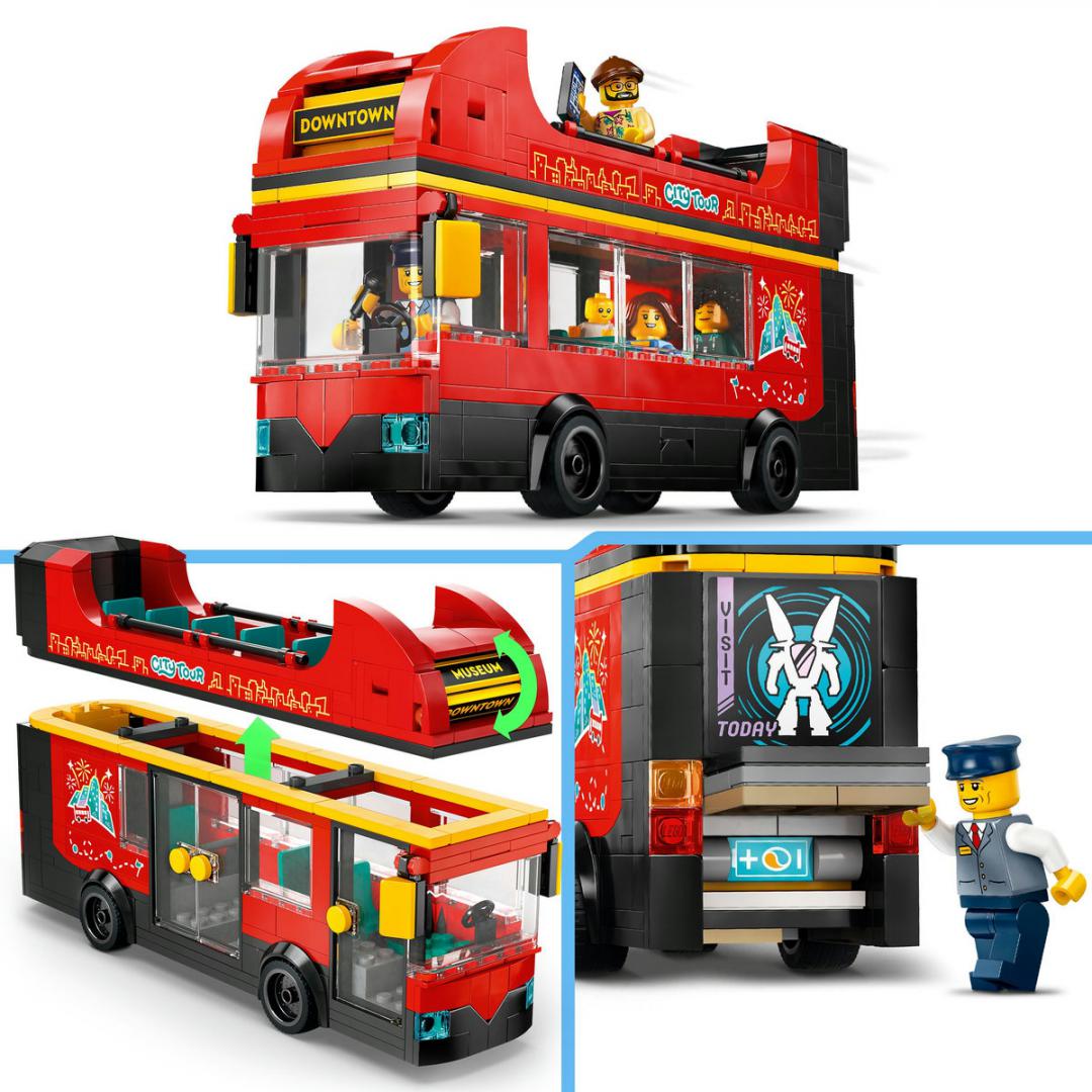 AUTOBUZ TURISTIC ROSU CU ETAJ LEGO 60407 - imagine 8