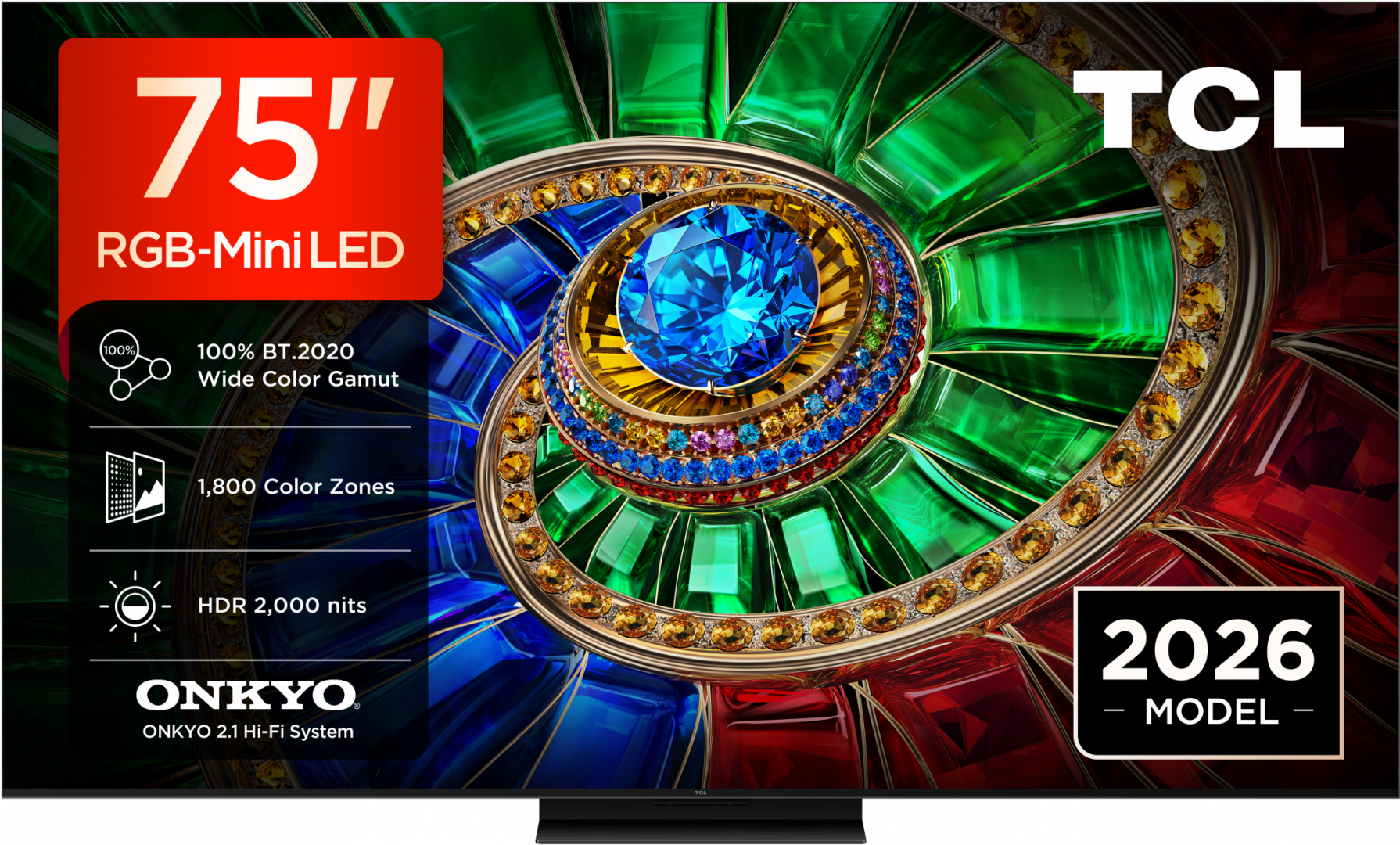 Televizor TCL RGB-MiniLed 75RM7L, 189 cm, Smart Google TV, 4K