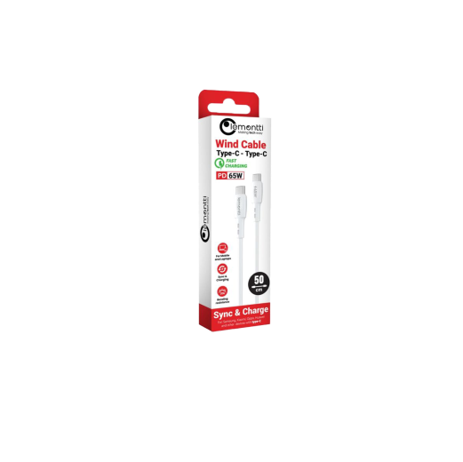 Cablu Lemontti Wind Fast Charge, USB C/ USB C, 0.5m,