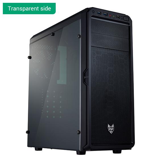 Carcasa FSP CMT110, Mid Tower ATX, fara sursa, black