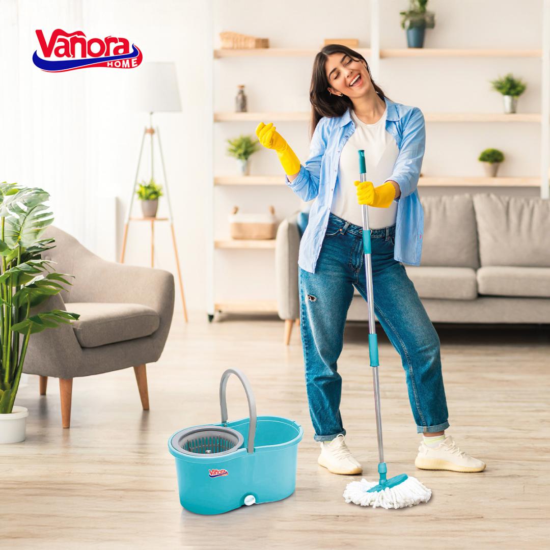 SET CURATENIE CU MOP ROTATIV, CLEAN360, ALBASTRU - imagine 5