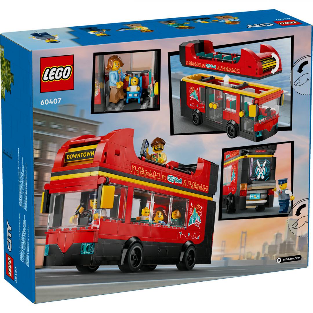 AUTOBUZ TURISTIC ROSU CU ETAJ LEGO 60407 - imagine 3