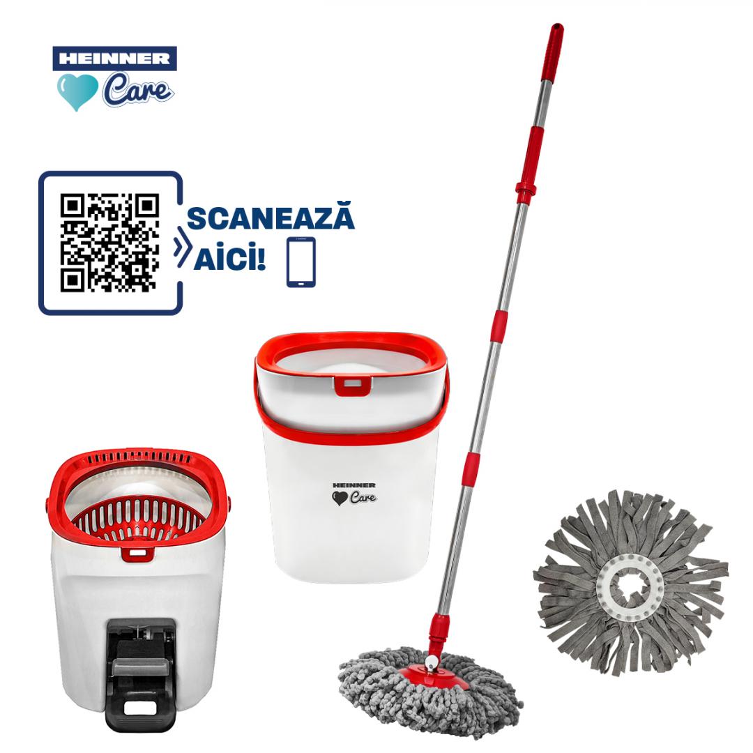 SET CURATENIE CU PEDALA WASH&DRY, CLEAN STEP, ROSU - imagine 3