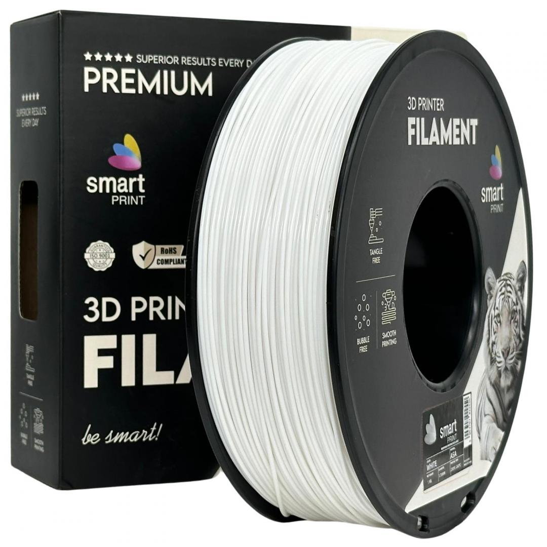 SMART PRINT FILLAMENT 1KG ASA WHITE, Rezistenta UV, Finisaj mat,